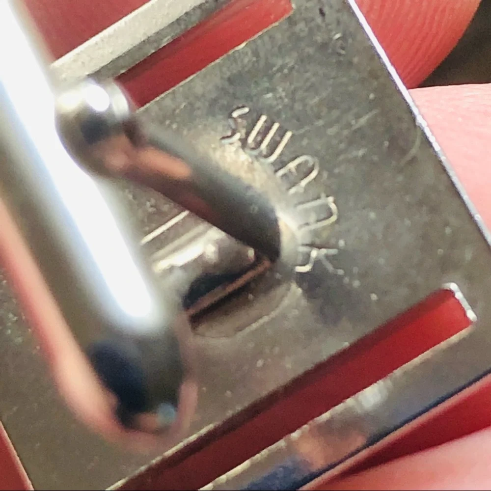 Vintage men’s Swank silver plated square cuff links